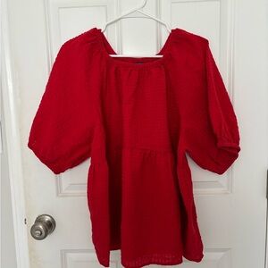 Old Navy Vibrant Red Textured Top